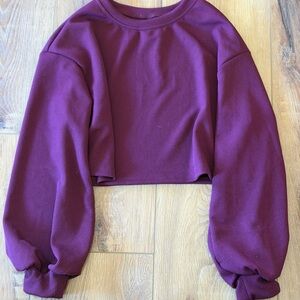 SHEIN Plum Long Sleeve Crop Top